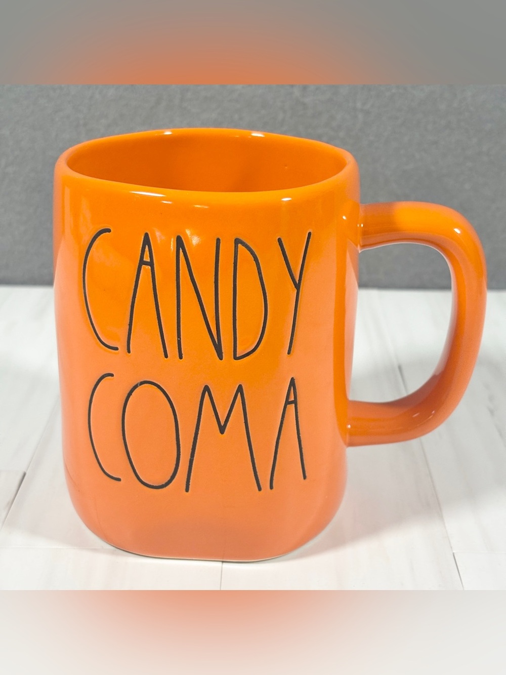 New RAE DUNN CANDY COMA Mug Halloween Orange Coffee LL Cup NWT